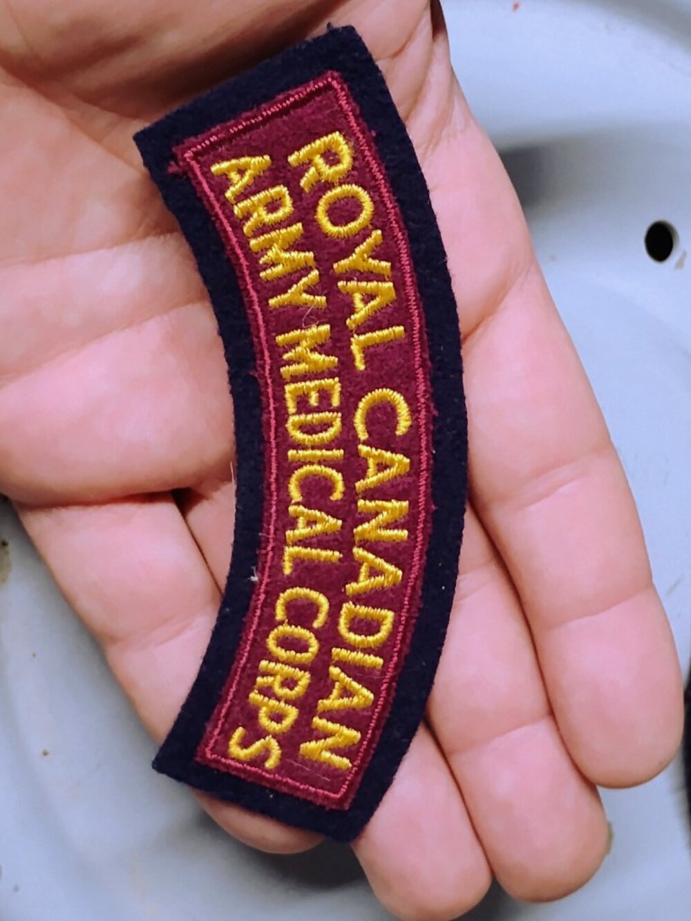 Royal Canadian Army Medical Corps Insignia Shoulder Tab Title Military Patch